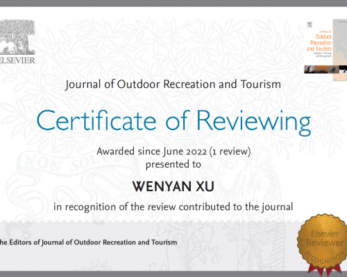 Certificate of reviewer